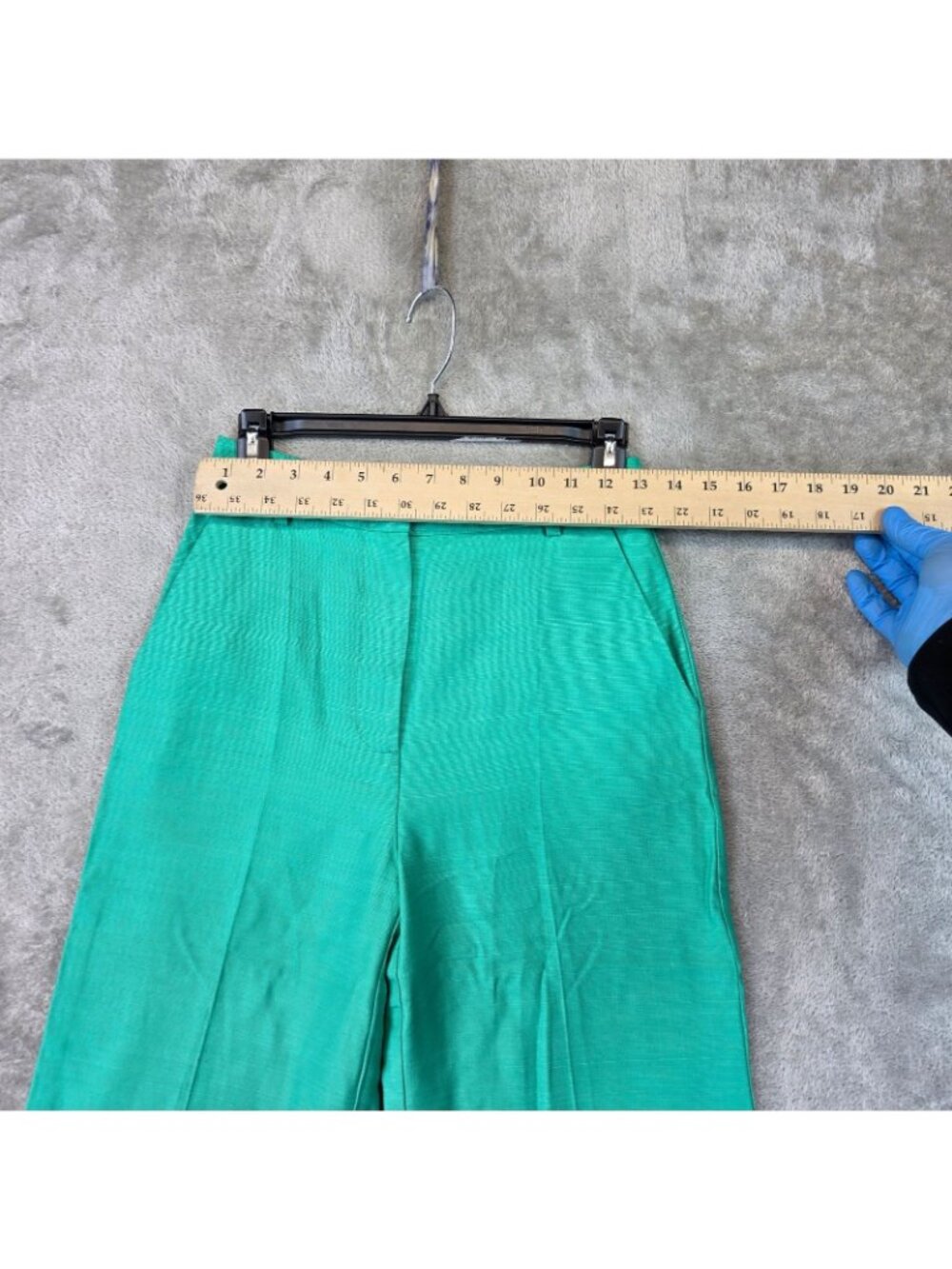 Sezane Dress Pants Womens 34 US 2 Green Viscose Twill Wide Leg High Rise - Picture 6 of 12